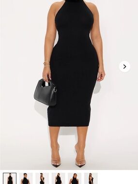 Fashion Nova Black Halter Midi Dress